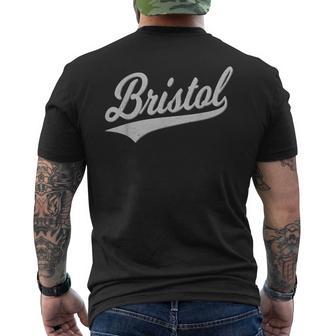 Bristol バーシティ スクリプト アスレチック スポーツ ジャージスタイル メンズTシャツ バックプリント - Kawaiitshirt
