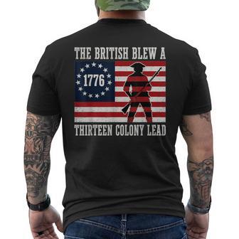The British Blew A 13 Colony Lead 4Th Of July 1776 Men's T-shirt Back Print - Monsterry