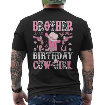 Brother Of The Birthday Cowgirl Pink Disco Rodeo Western Men's T-shirt Back Print - Thegiftio UK