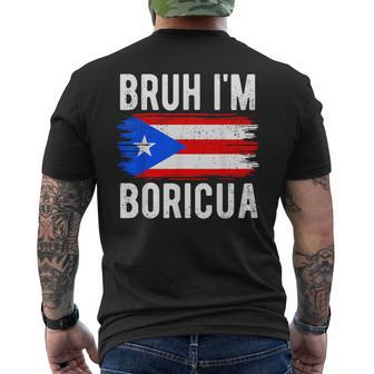 Bruh I'm Boricua Vintage Puerto Rico Boricua Boys Kids Men's T-shirt Back Print - Thegiftio UK