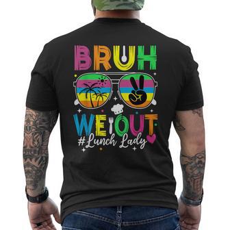 Bruh We Out Lunch Lady Cafeteria Last Day Of School Vacation Men's T-shirt Back Print - Monsterry