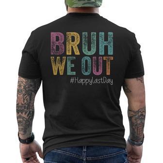 Bruh We Out Teachers Last Day Of School Retro Vintage Men's T-shirt Back Print - Thegiftio UK