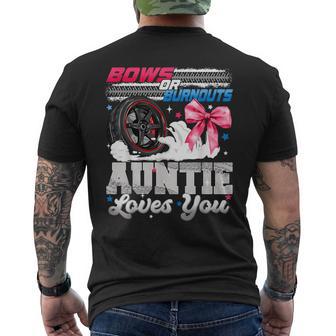 Burnouts Or Bows Auntie Loves You Gender Reveal Party Men's T-shirt Back Print - Thegiftio UK