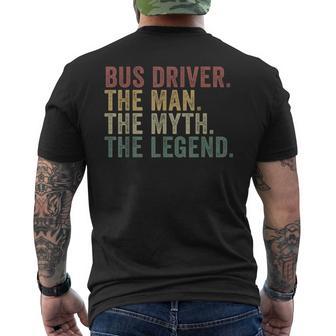 Bus Driver The Man The Myth The Legend Transport Men's T-shirt Back Print - Thegiftio UK
