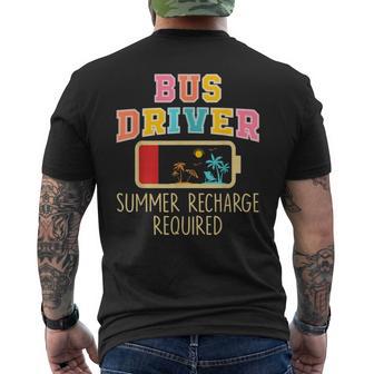 Bus Driver Summer Recharge Required Last Day School Men's T-shirt Back Print - Monsterry