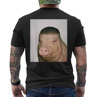 Buzz Cut Pig Fade Lustiges Meme T-Shirt mit Rückendruck - Seseable