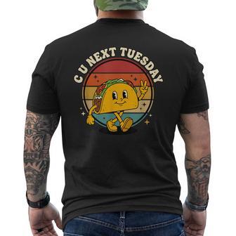 C U Next Tuesday Taco Mexican Food Lover Pun Men's T-shirt Back Print - Monsterry