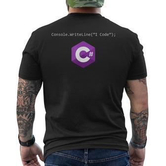 C コーディングプログラミングコードデベロッパー テックデベロッパー プログラマー メンズTシャツ バックプリント - Kawaiitshirt
