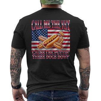 Call Me The Vet Hot Dog Meme Bootleg Retro Men's T-shirt Back Print - Thegiftio UK
