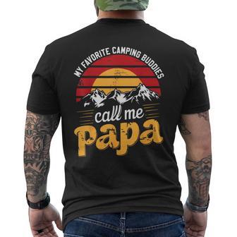 Camping Buddies Call Papa Humor Dad Grandpa Father's Day Men's T-shirt Back Print - Thegiftio UK