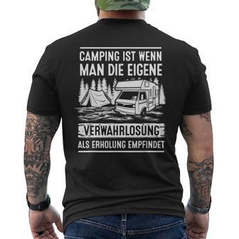Camping Lustigerprucherwahrlosung Als Erholung Empfindet T-Shirt mit Rückendruck - Seseable