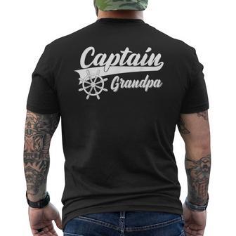Captain Grandpa Boating Anchors & Wheel Boat Captain Men's T-shirt Back Print - Thegiftio UK
