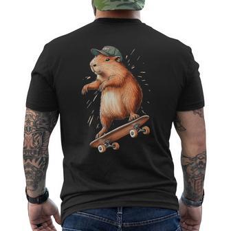 Capybara Montar Un Monopatín Capybarakater Camiseta Hombre Estampado Espalda - Regaloses
