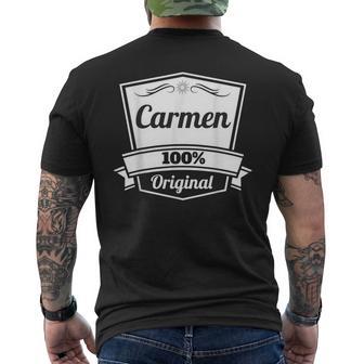 Carmen De Regalo Para Cumpleaños Con Nombre Personalizado Camiseta Hombre Estampado Espalda - Regaloses