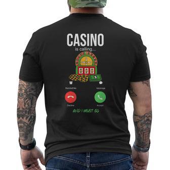 Casino Appelle La Roulette De Machine Àous De Jeu T-shirt imprimé au dos - Cadeauxyz
