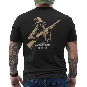 I Cast Non-Magic Missile Wizard Parody Meme Men's T-shirt Back Print - Thegiftio UK
