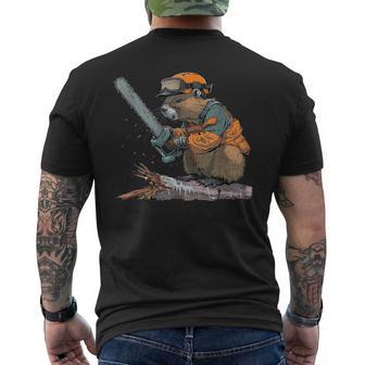 Castoro Taglialegna Motosega T-shirt da uomo con stampa posteriore - Novitaregali