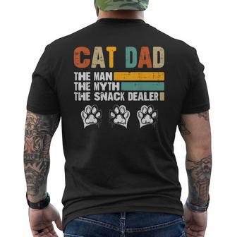 Cat Dad The Man Snack Dealer Fathers Day Fur Papa Men's T-shirt Back Print - Monsterry UK