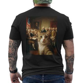 Cat Selfie 1776 2026 Fourth Of July Men's T-shirt Back Print - Thegiftio UK