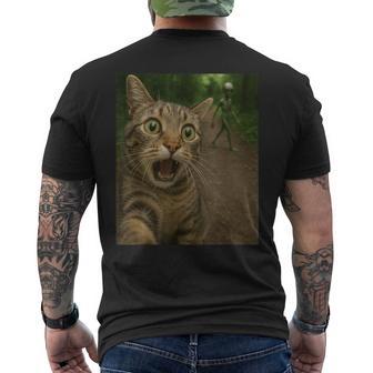 Cat Selfie Alien Men's T-shirt Back Print - Thegiftio UK