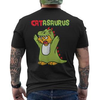 Catasaurus T-Rex Cat Kitten Dinosaur Feline Dino Dragon メンズTシャツ バックプリント - Kawaiitshirt