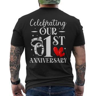 Celebrating Our 1St Wedding Anniversary 1 Year Of Marriage Men's T-shirt Back Print | Mazezy