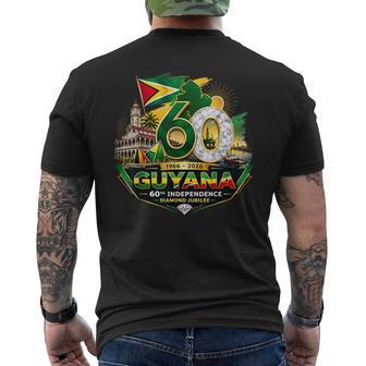 Celebrating 60 Years Of Independence Guyana Diamond Jubilee Men's T-shirt Back Print - Thegiftio UK