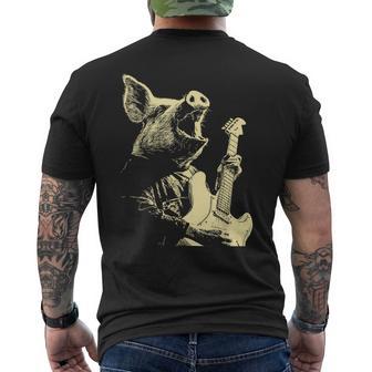 Cerdo Con Guitarra Rocker Guitarrista Animal Punk Rock Grunge Camiseta Hombre Estampado Espalda - Regaloses