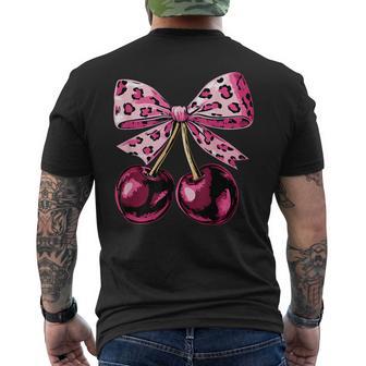 Cerises À Nœud Coquette Léopard Rose Cerise T-shirt imprimé au dos - Cadeauxyz