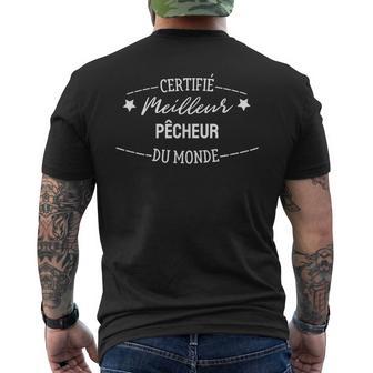 Certifié Meilleur Pêcheur Du Monde T-shirt imprimé au dos - Cadeauxyz