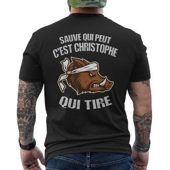 Chasseur Prénom Christophe Humouranglier Mauvais Tireur T-shirt imprimé au dos - Cadeauxyz