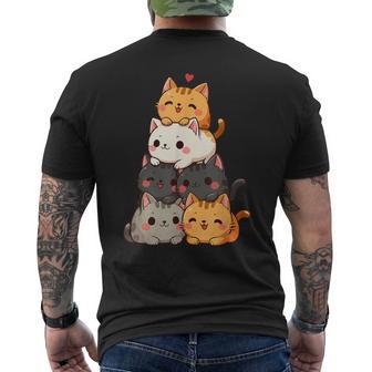 Chats Et Chatons Mignons Amoureux Des Chats Pour Enfants Anime Kawaii Chat T-shirt imprimé au dos - Cadeauxyz