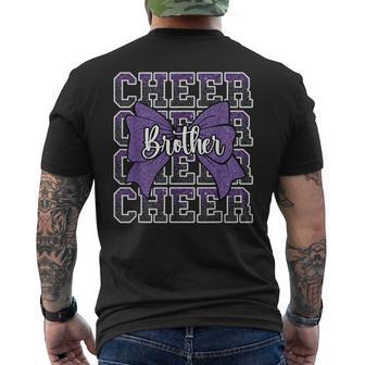 Cheer Brother Bow Sport Cheerleader Cheerleading Purple Men's T-shirt Back Print - Thegiftio UK