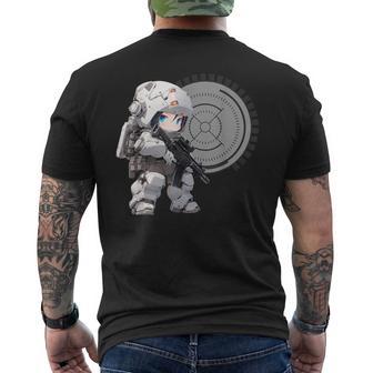 Chibi Charaeries 【アニメ、ちびキャラ、デフォルメ、タクティカル、かわいい、かっこいい】 メンズTシャツ バックプリント - Kawaiitshirt