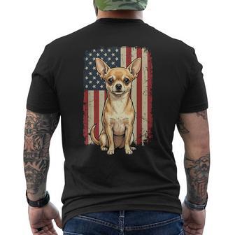 Chihuahua Usa Flag Men's T-shirt Back Print - Thegiftio UK