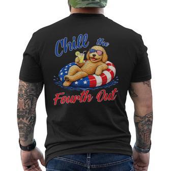 Chill The Fourth Out Goldendoodle 4Th Of July Men's T-shirt Back Print - Thegiftio UK