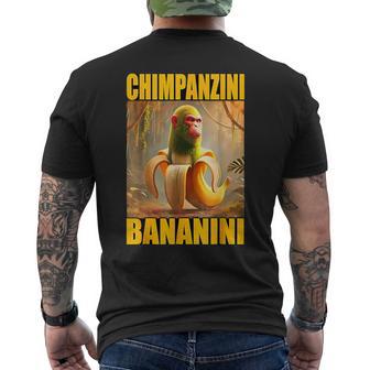 Chimpanzini Bananini Italian Brainrot Meme Boys Gilrs Kids Men's T-shirt Back Print - Monsterry