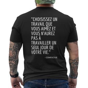 Choisissez Un Travail Queous Aimez Confucius T-shirt imprimé au dos - Cadeauxyz