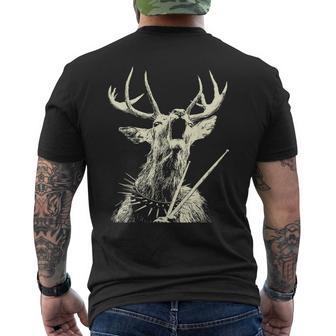 Ciervo Tocando La Batería Divertido Músico Animal Baterista Punk Rock Camiseta Hombre Estampado Espalda - Regaloses