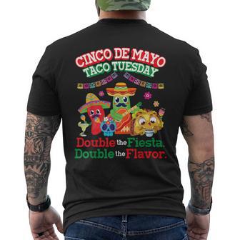 Cinco De Mayo 2026 Taco Tuesday Double Fiesta Double Flavor Men's T-shirt Back Print | Mazezy