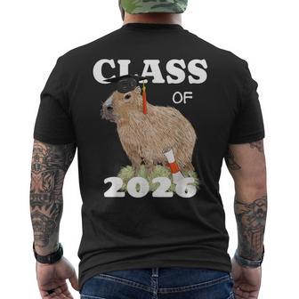 Class Of 2026 Graduation Capybara Animal Senior Graduate Men's T-shirt Back Print - Thegiftio