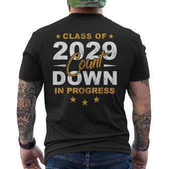 Class Of 2029 Count Down Graduating Fun First Day 8Th Grader Men's T-shirt Back Print - Thegiftio UK