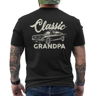 Classic Grandpa Vintage Muscle Car For Grandfather Men's T-shirt Back Print - Monsterry