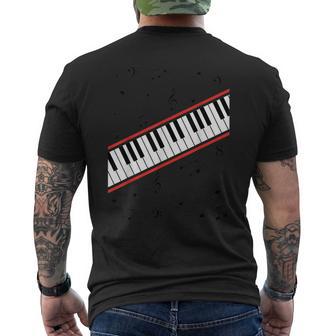 Classical Piano Keyboard Diagonal Keys For Piano Lovers Men's T-shirt Back Print - Monsterry
