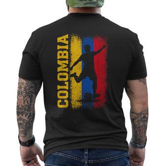 Colombia Soccer Vintage Flag For Colombian Football Boys Men's T-shirt Back Print - Thegiftio UK