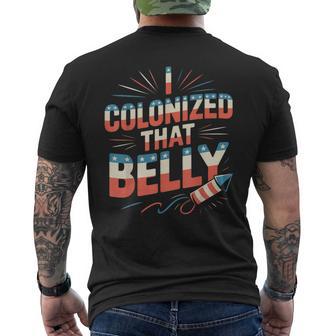 I Colonized That Belly 4Th Of July Pregnancy Dad Men's T-shirt Back Print - Thegiftio UK
