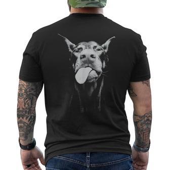 Confident Doberman With Playful Tongue-Out Attitude Men's T-shirt Back Print - Thegiftio UK
