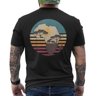 Continent Afriqueavane Animal Africain Retro Éléphant T-shirt imprimé au dos - Cadeauxyz