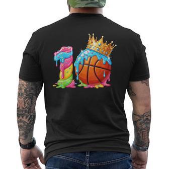 Cool 10 Year Old Basketball Player Birthday Ice Cream Party Men's T-shirt Back Print - Thegiftio