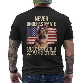 Cool German Shepherd For Grandpa Dog Lover Owner Men's T-shirt Back Print - Monsterry